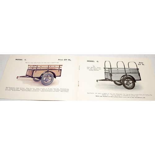 191 - Original 1932 Watsonian Sidecars sales brochure c/w a vintage Lambert Trailers brochure. Lot also in... 