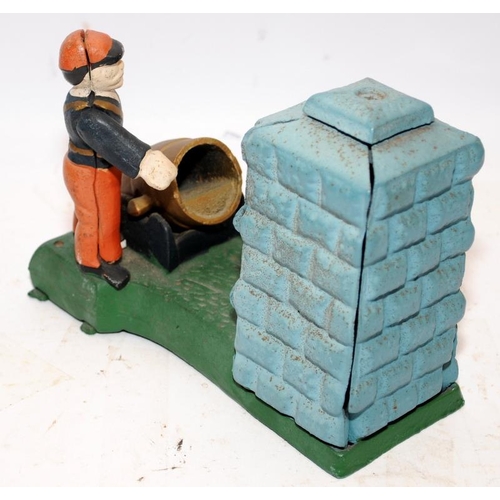 20 - Cast metal Artillery Bank money box