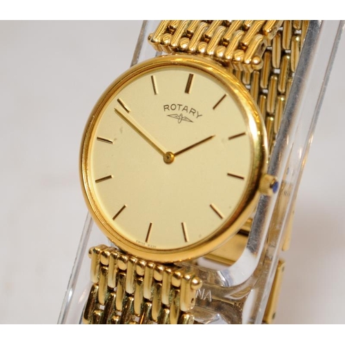 365 - Rotary Artemis gents gold plated dress watch with sapphire cabochon crown. Ref:4799. 35mm across inc... 