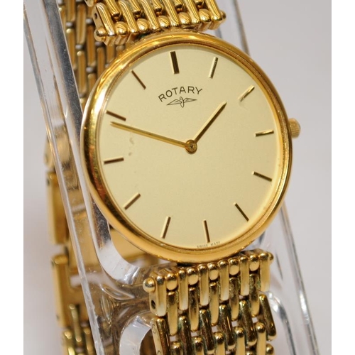 365 - Rotary Artemis gents gold plated dress watch with sapphire cabochon crown. Ref:4799. 35mm across inc... 