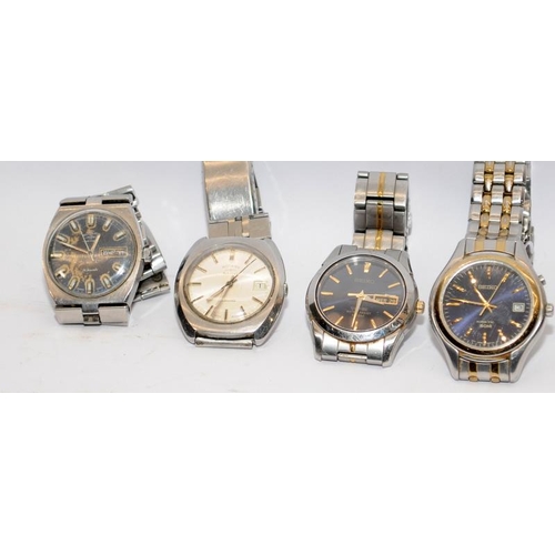 355 - Collection of gents watches to include 2 x Rotary automatic, a Seiko Kinetic and a Seiko Sapphire qu... 