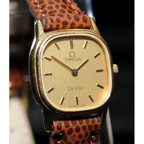 395 - An Omega Deville gold capped wristwatch.