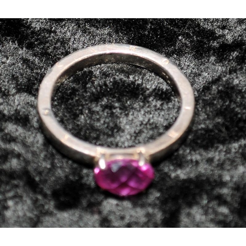 326 - A Thomas Sabo pink stone ring Size V 1/2.