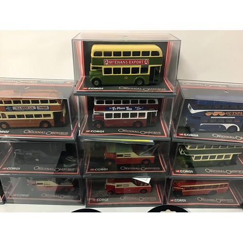 427 - 16 x Corgi The Original Omnibus models and 4 x Vanguard’s Days gone models. Excellent condition in E... 