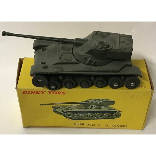 430 - Military diecast group to include Dinky 817 Char A.M.X 13 Tonnes (model has no tracks), boxed, Corgi... 