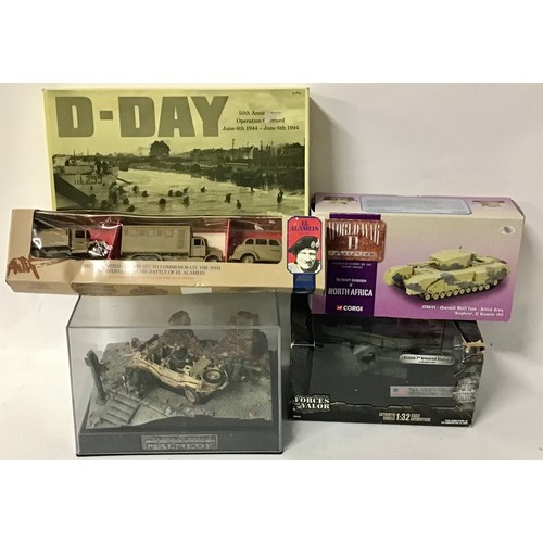 430 - Military diecast group to include Dinky 817 Char A.M.X 13 Tonnes (model has no tracks), boxed, Corgi... 