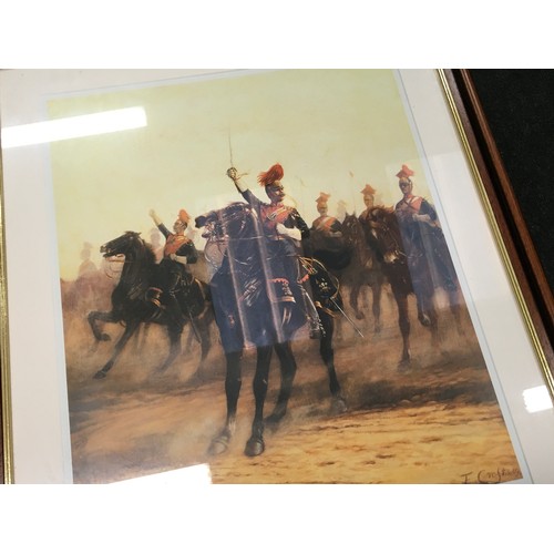 390 - Ernest Crofts: Framed and glazed military print 