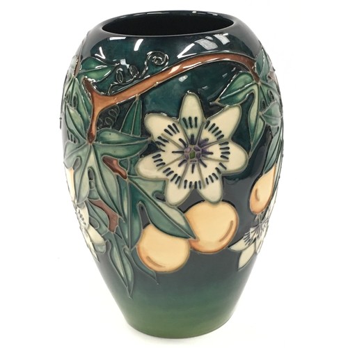 13 - Moorcroft Rachel Bishop Passion Fruit vase 1997. 18cm tall. Signed and stamped to base.