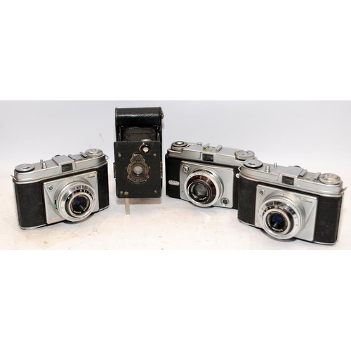 161 - Collection of vintage cameras to include Kodak Retinette x 2 an Ilford Sportsman and a Kodak Eastman... 