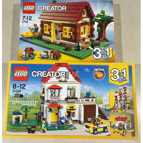 5A - 2 x Lego Creator 3 in 1 sets: 31069 Modular Family Villa, 5766 Log Cabin (both retired). New and sea... 