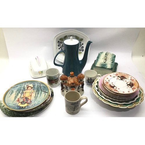 124 - Collection of various China plates and vases to include Poole pottery etc.