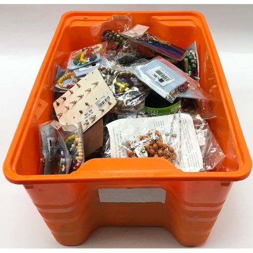 88 - Plastic tub containing a large collection of costume jewellery.