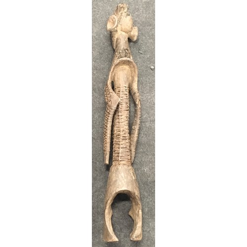 134 - African long (Mumuye) tribal carving 92cm long.