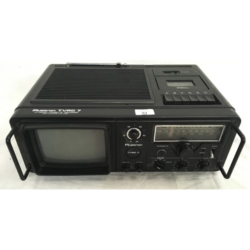 51 - Plustron TVRC 7 TV radio cassette recorder