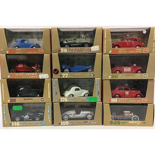 1 - Brumm boxed group to include R63 Fiat 508 C Bernina 1100, R98 Vanwall F1, R77 Alpha Romeo Tipo 2300 ... 