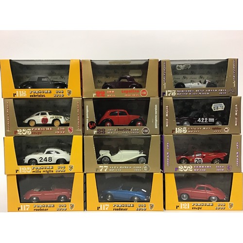 19 - Brumm boxed group to include R175 Mercedes Benz Grand Prix, R117 Porsche Roadster and others. Genera... 