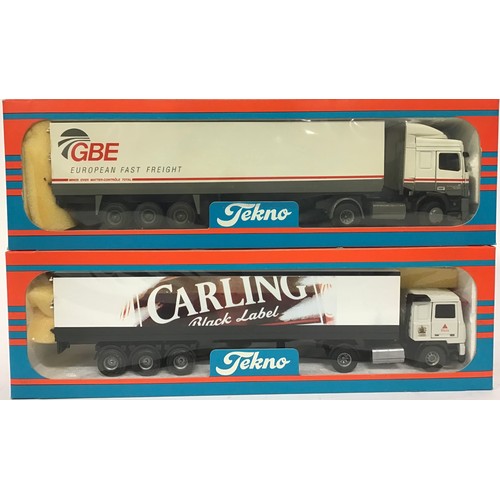 12 - Tekno 1/50th scale Truck pair: GBE European Fast Freight and Carling Black Label. Both appear Excell... 