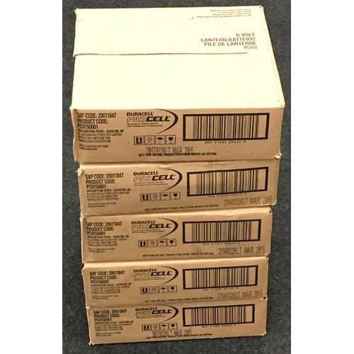 230 - Five boxes of Duracell Pro Cell 6V lantern batteries. Six batteries per box. New unused but have pas... 