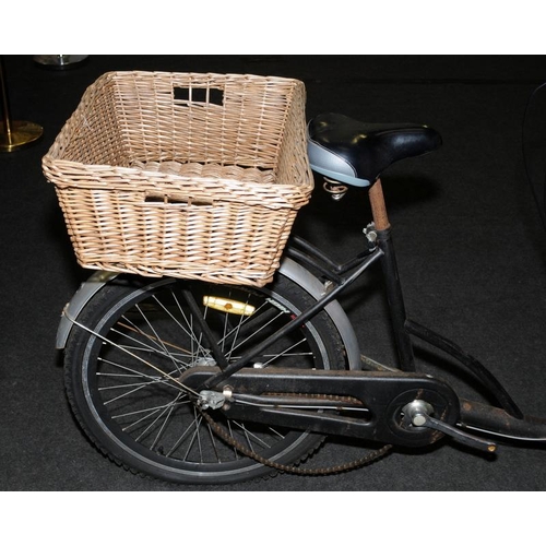 142 - Traditional Ice Cream sales tricycle with ice cream freezer to front and wicker basket to rear. Requ... 