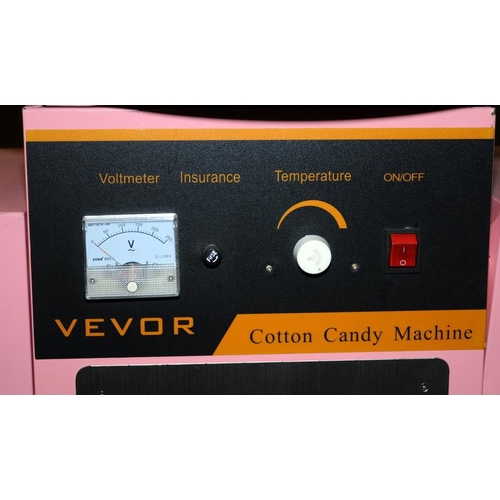 143 - Transportable candy floss maker retail point of sale by Vevor. Spoked wheels to rear for easy mobili... 