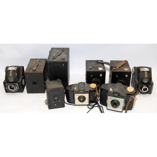 181 - Collection of vintage box and 126 film cameras. Nine in lot