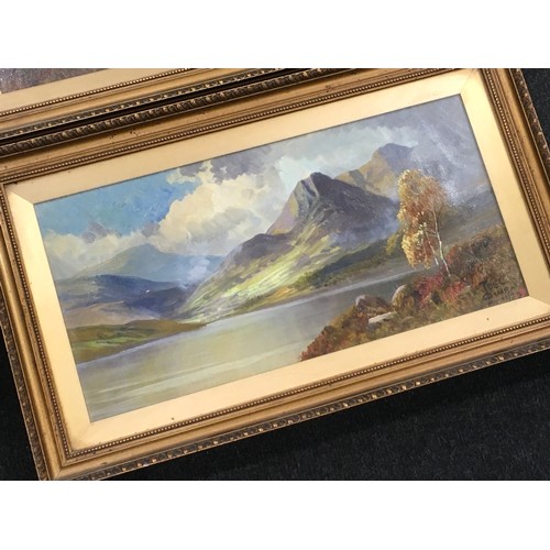 396 - Joel Owen 1892-1931: Pair of framed and signed early 20th century oil on canvas landscape paintings ... 