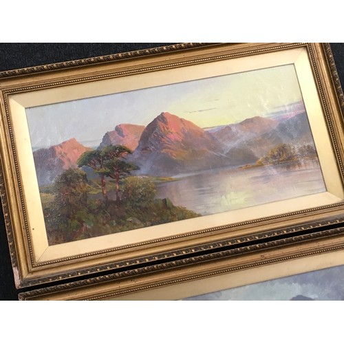 396 - Joel Owen 1892-1931: Pair of framed and signed early 20th century oil on canvas landscape paintings ... 