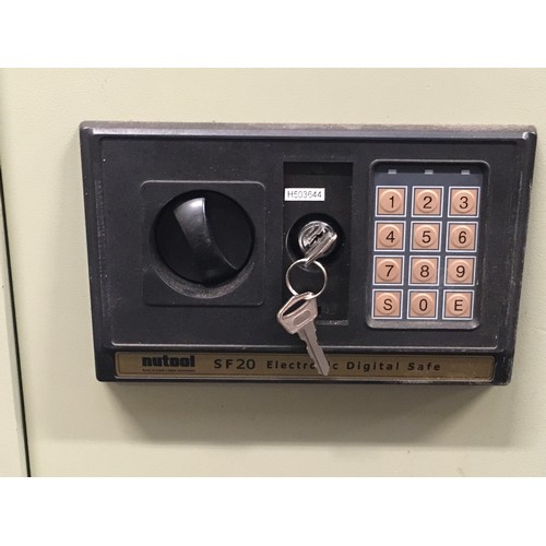 231 - Nutool SF20 electronic digital safe with keys. Code unknown. 50x37x33cm.