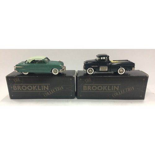 20 - Brooklin models pair: BRK 53 Chevrolet Cameo and BRK 51 Ford Victoria. Both appear Excellent, boxed.