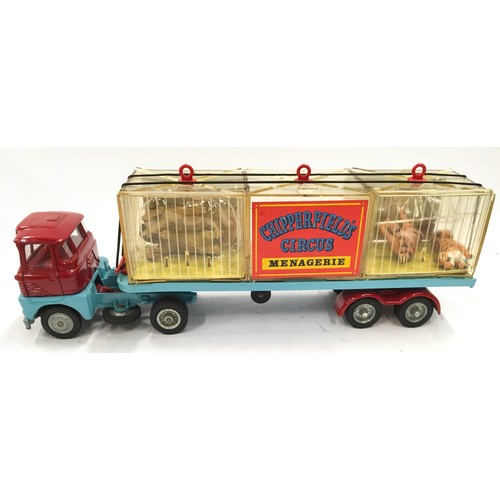 61 - Corgi Major Toys 1139 Scammell Handyman Articulated Chipperfield's Circus Menagerie Carrier - sky bl... 