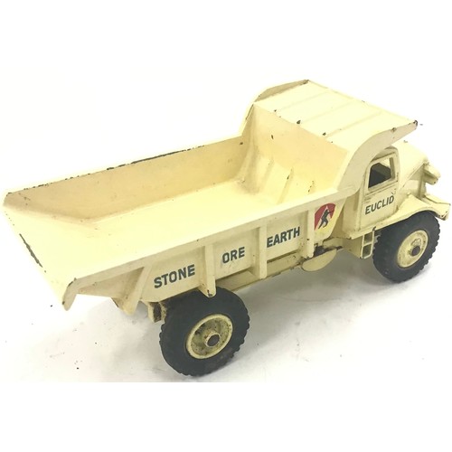 86 - Dinky 960 Albion Chieftain Lorry Mounted Cement Mixer - orange, silver trim, with windows, blue barr... 