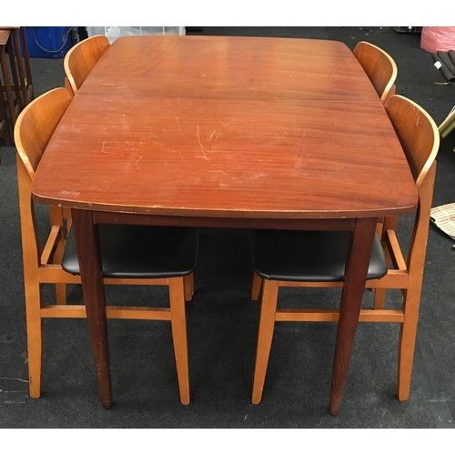 242A - Vintage 1960's Eon Furniture teak extending dining table together with four matching dining chairs u... 