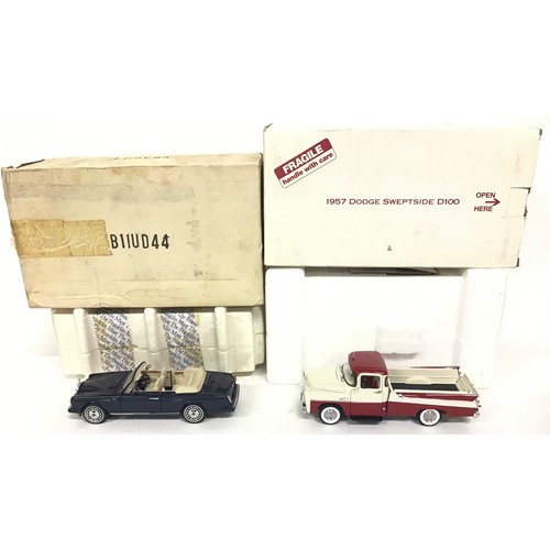 44 - Franklin Mint and Danbury Mint models: 1957 Dodge Sweptside D100 and Rolls Royce Corniche IV. Both a... 