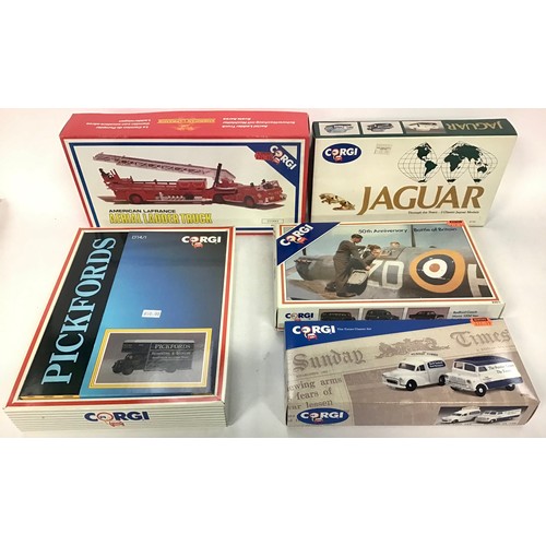 36 - Corgi group of boxed models sets to include Jaguar Through the Years, D74/1 Pickfords, 50th Annivers... 