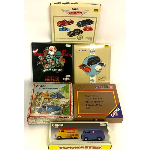 39 - Corgi boxed group of model sets to include Austin Healey, The Abingdon Set, Toymaster and others. Al... 