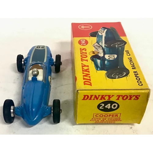 99 - Dinky 240 Cooper Racing Car - mid-blue including plastic detachable engine cover, white, blue and bl... 