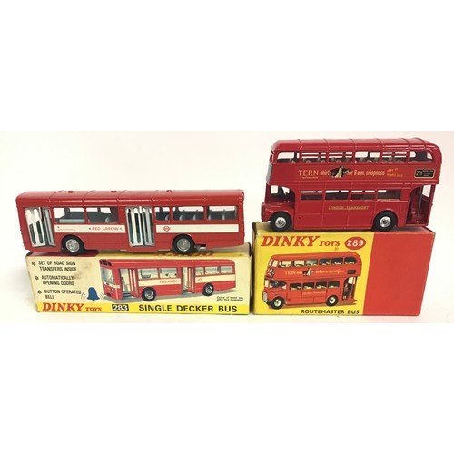 122 - 2 Dinky bus models: 289 Routemaster Bus with 