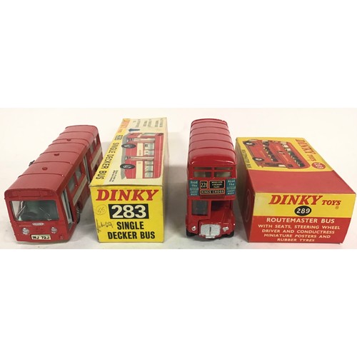 122 - 2 Dinky bus models: 289 Routemaster Bus with 