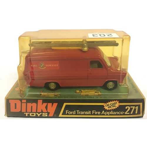 Dinky 271 Ford Transit Fire Appliance - red, cast hubs. appears ...