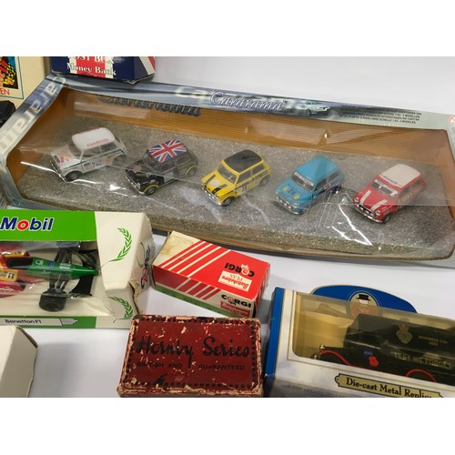 128 - Collection of various die cast cars and other toys to include Corgi and Matchbox.