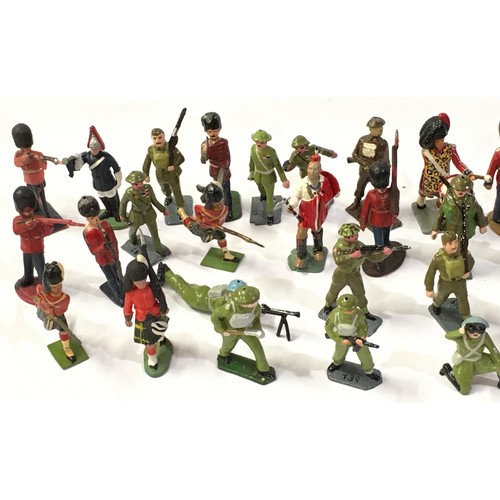 140 - 40 various soldier figures. 30 being metal including Britain's Iroquois figure and 10 plastic/resin ... 