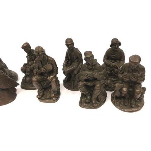 145 - Collection of bronze effect resin figurines (11).