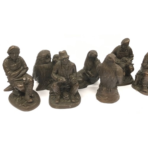 145 - Collection of bronze effect resin figurines (11).