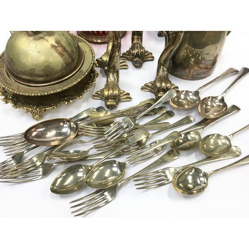 150 - Collection of silver plated items to include flatware.