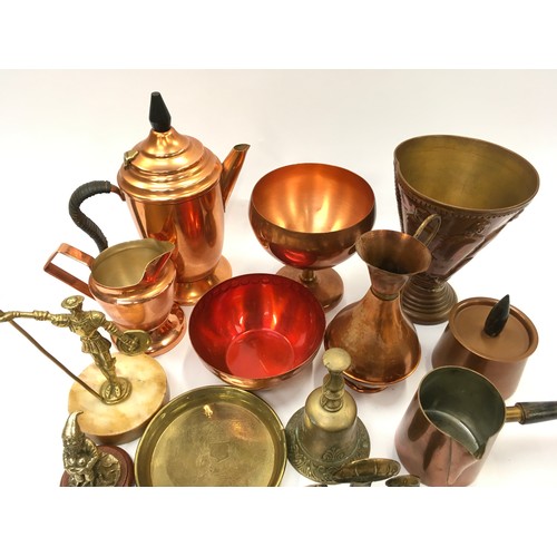 151 - Collection of brass and other metalware items.