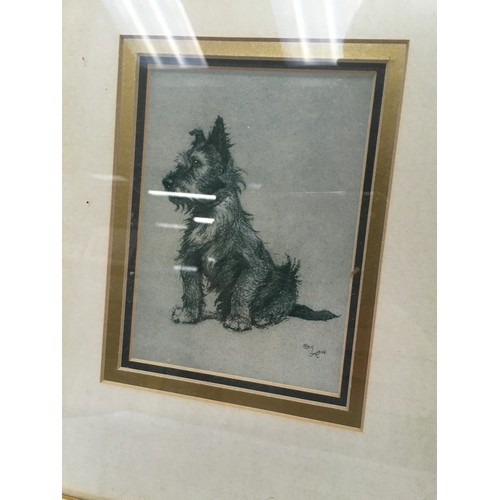 156 - Pair of framed and glazed Cecil Aldin contemporary dog prints the largest measuring 35x31cm