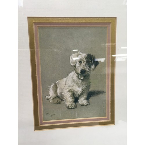 156 - Pair of framed and glazed Cecil Aldin contemporary dog prints the largest measuring 35x31cm