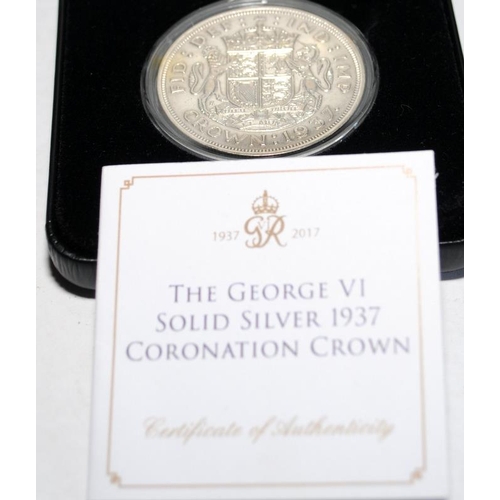 12 - Collection of sterling silver commemorative coins to include George VI 1937 Coronation Crown, 1oz 50... 