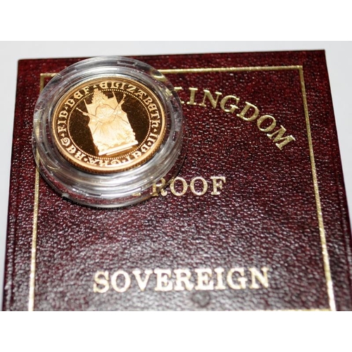 88 - 1989 500th anniversary proof full Sovereign. Boxed with certificate