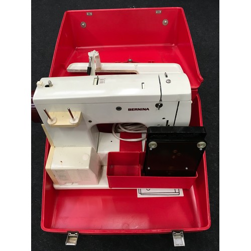 158 - Bernina sewing machine in case with foot pedal.